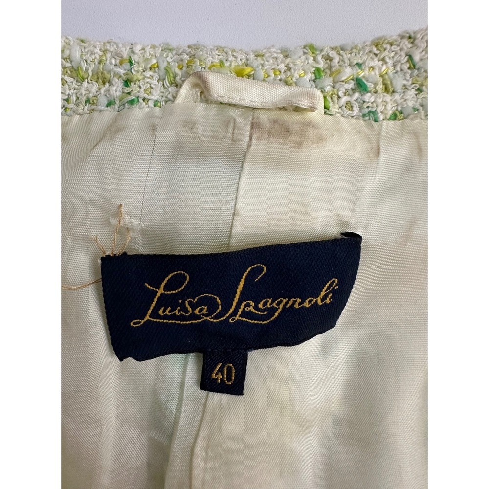 Vintage Luisa‎ Spagnoli Women's Sleeveless Tweed Vest Green Size 40 Preppy Plaid - Picture 3 of 9
